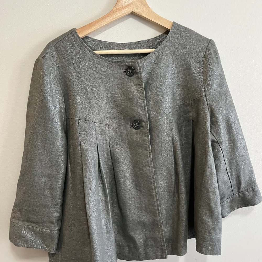 Part Two Silver 3/4 sleeve jacket Size UK 14